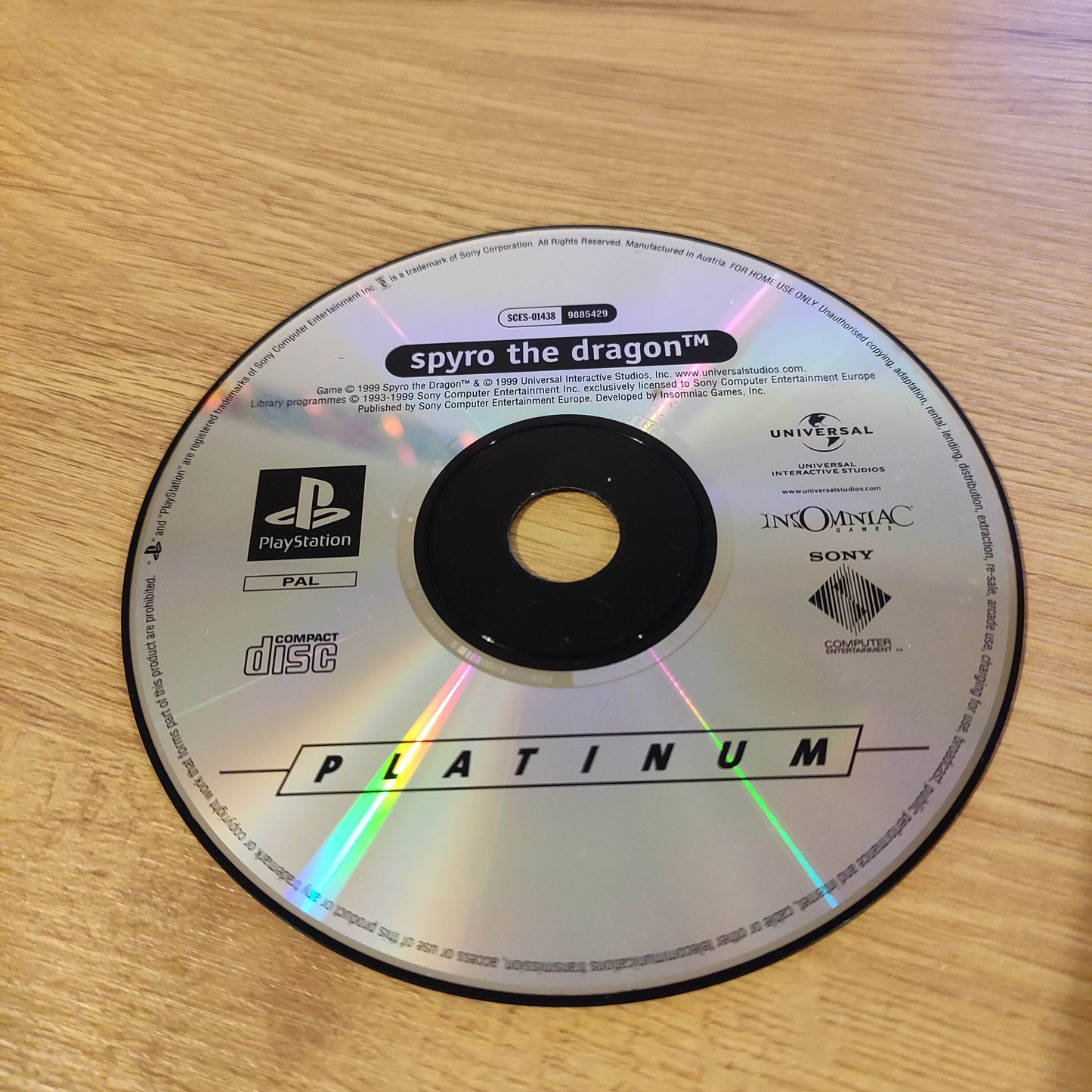 Spyro the Dragon Platinum, Disc Only PS1