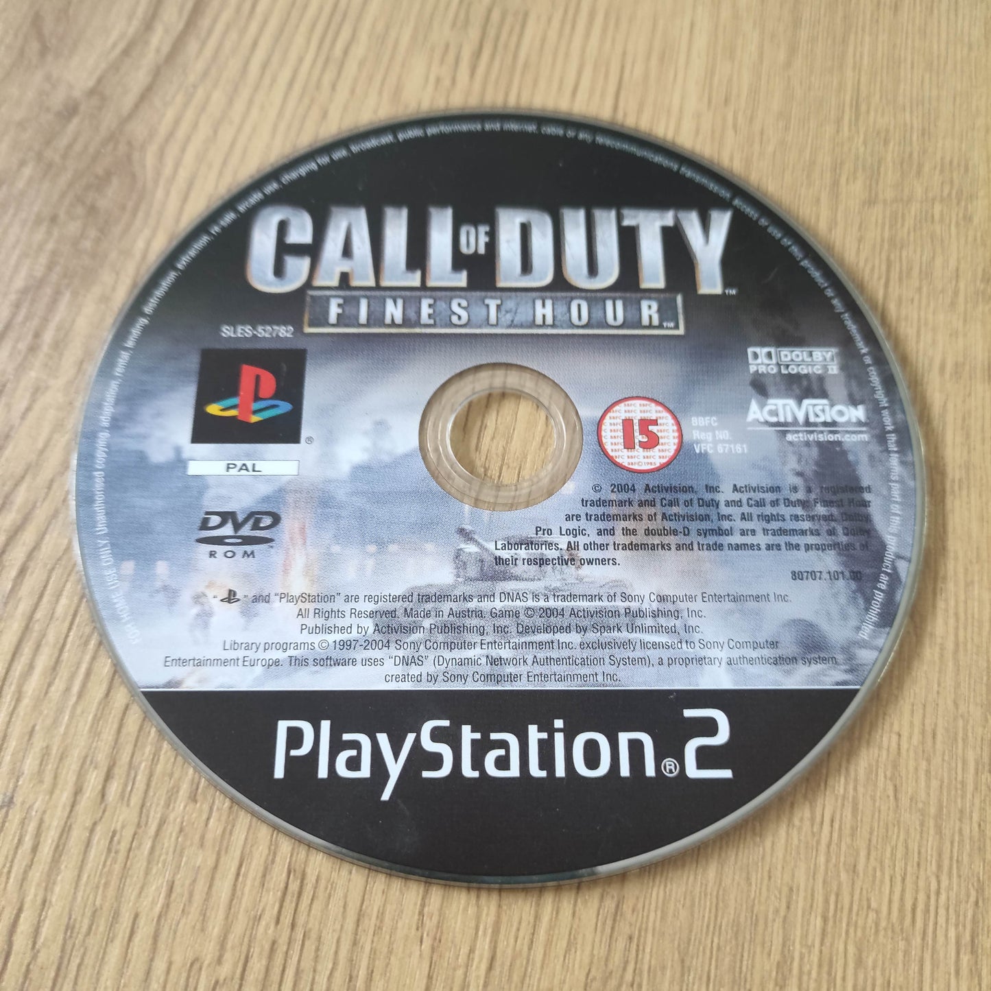Call of Duty Finest Hour Disc Only PS2