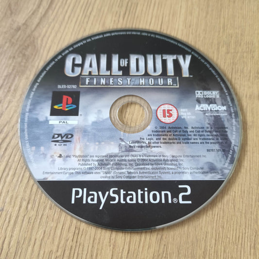 Call of Duty Finest Hour Disc Only PS2