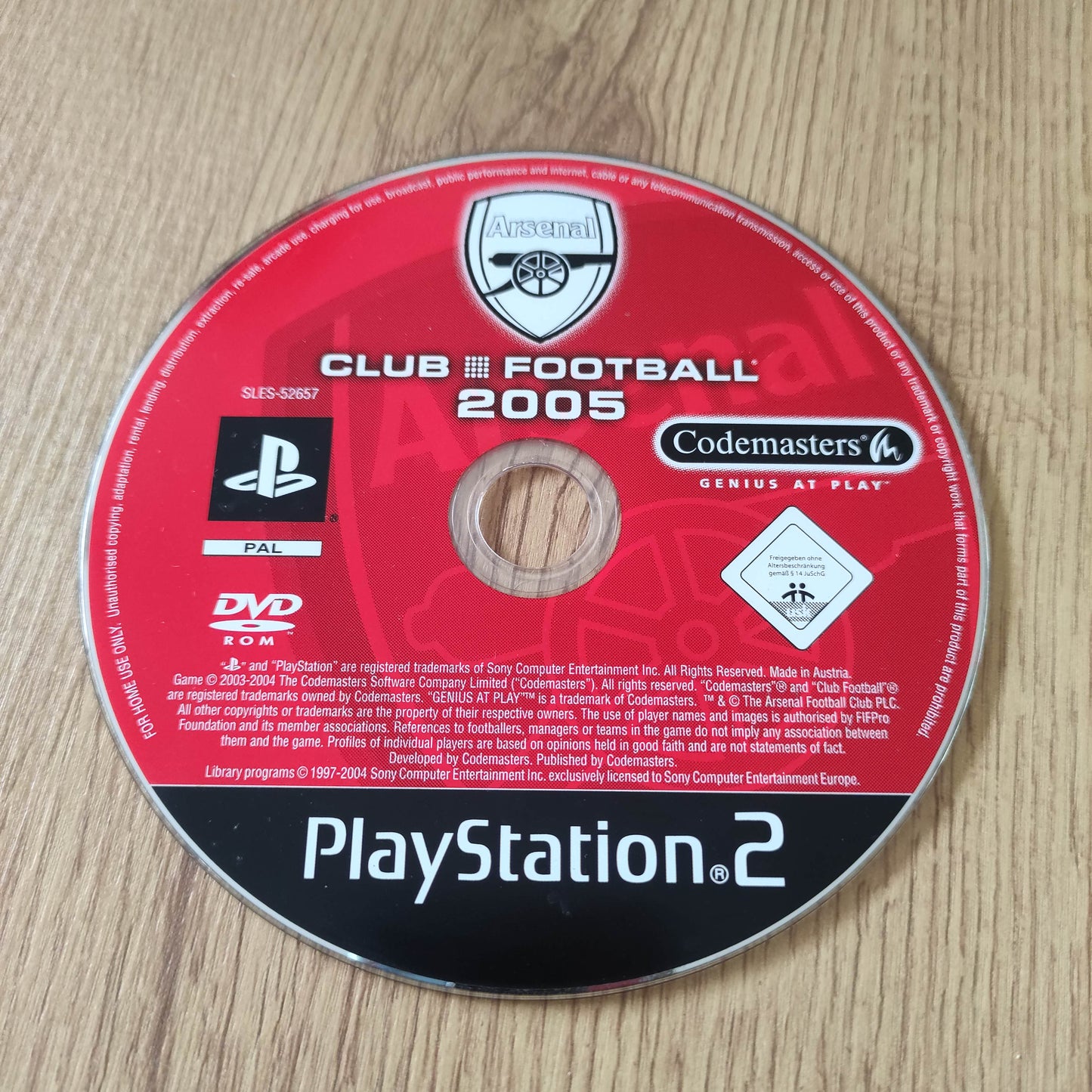 Arsenal Club Football 2005 Disc Only PS2