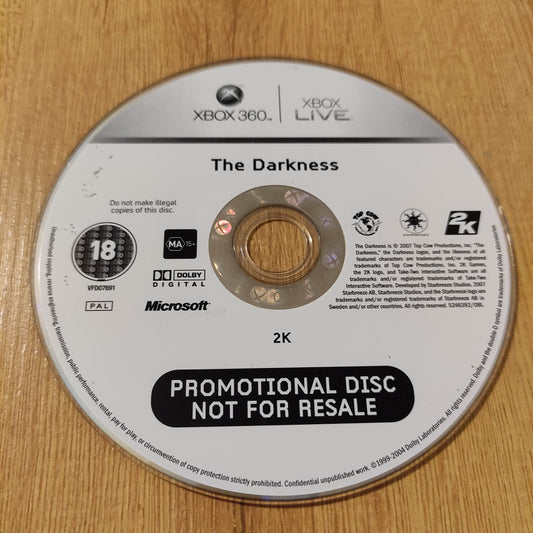 The Darkness Disc Only (Promotional Disc) XBox 360