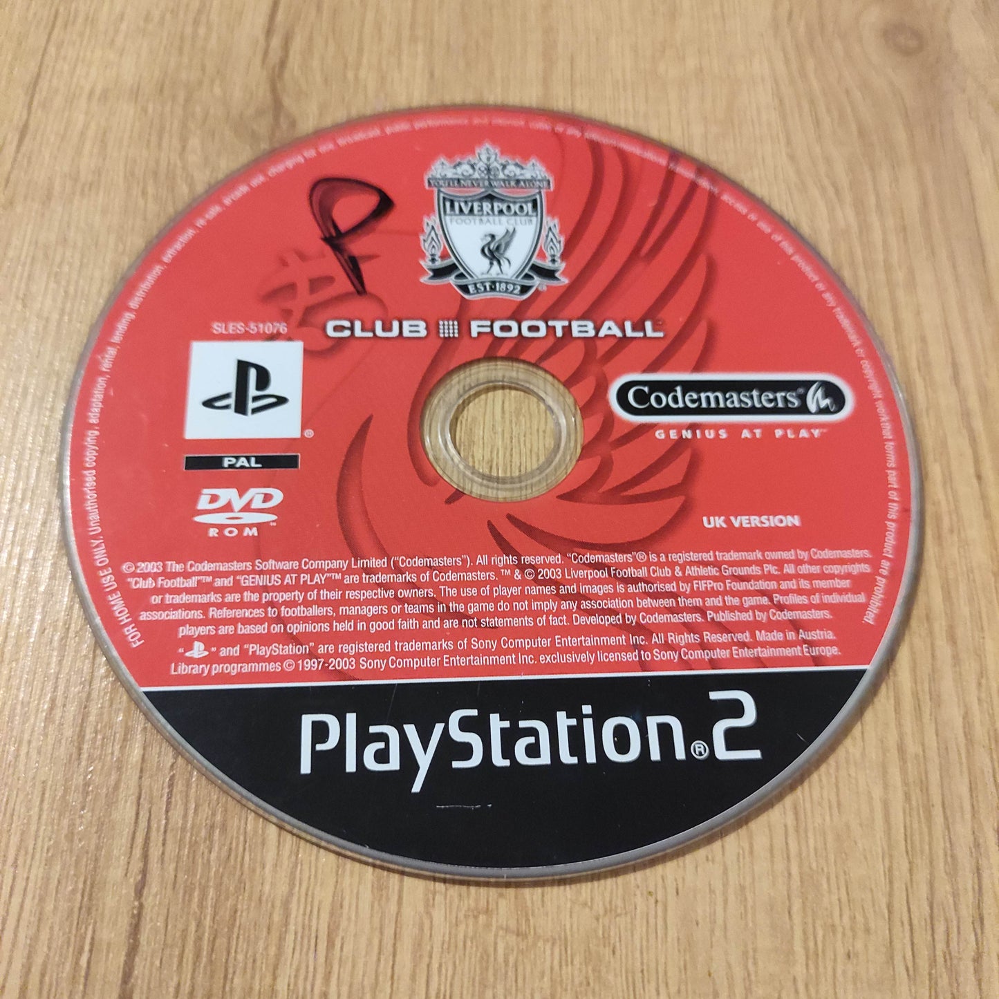 Club Football (Liverpool) Disc Only PS2