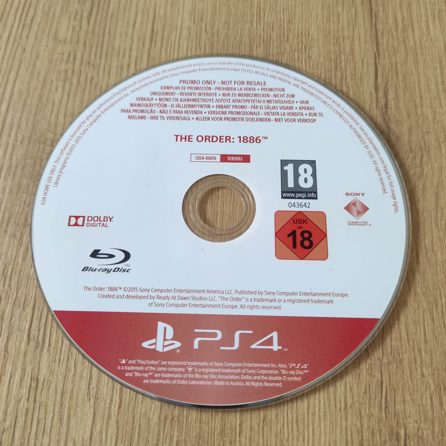 The Order: 1886 Disc Only (PS4)