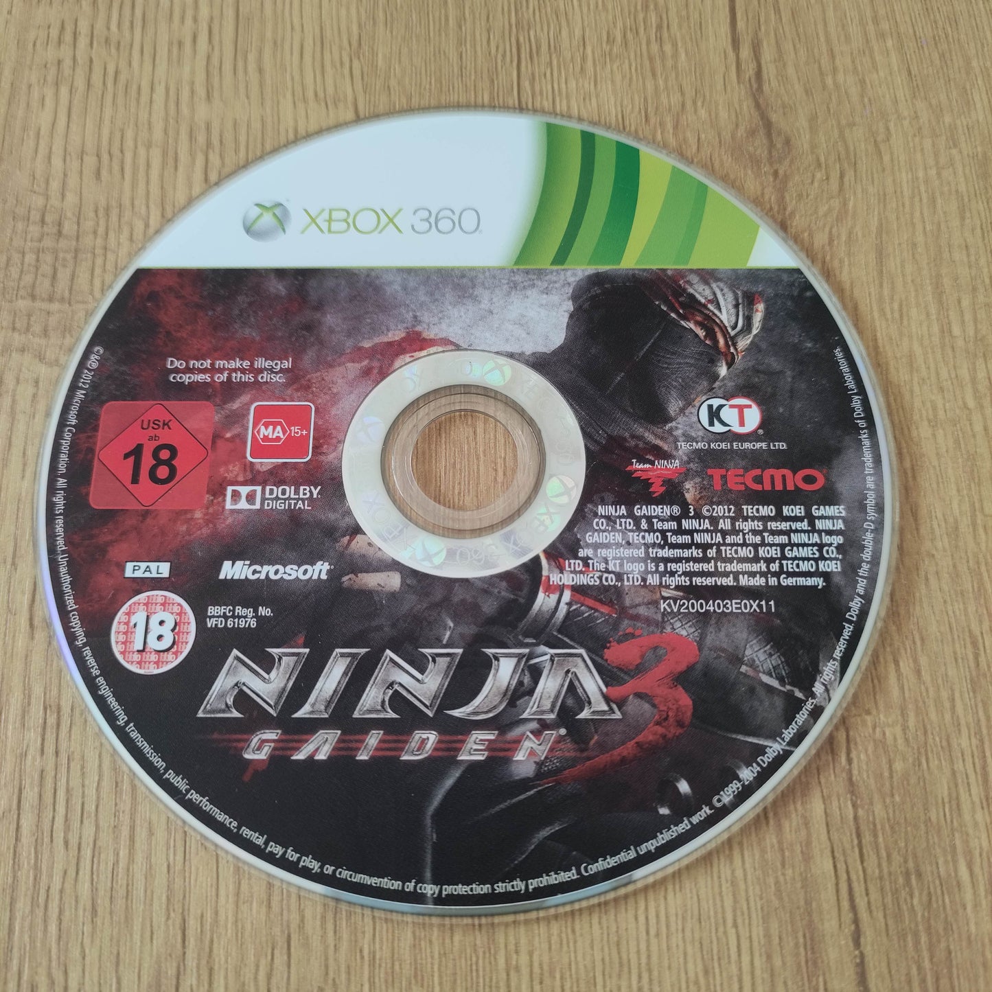 Ninja Gaiden 3 Disc Only (XBox 360)